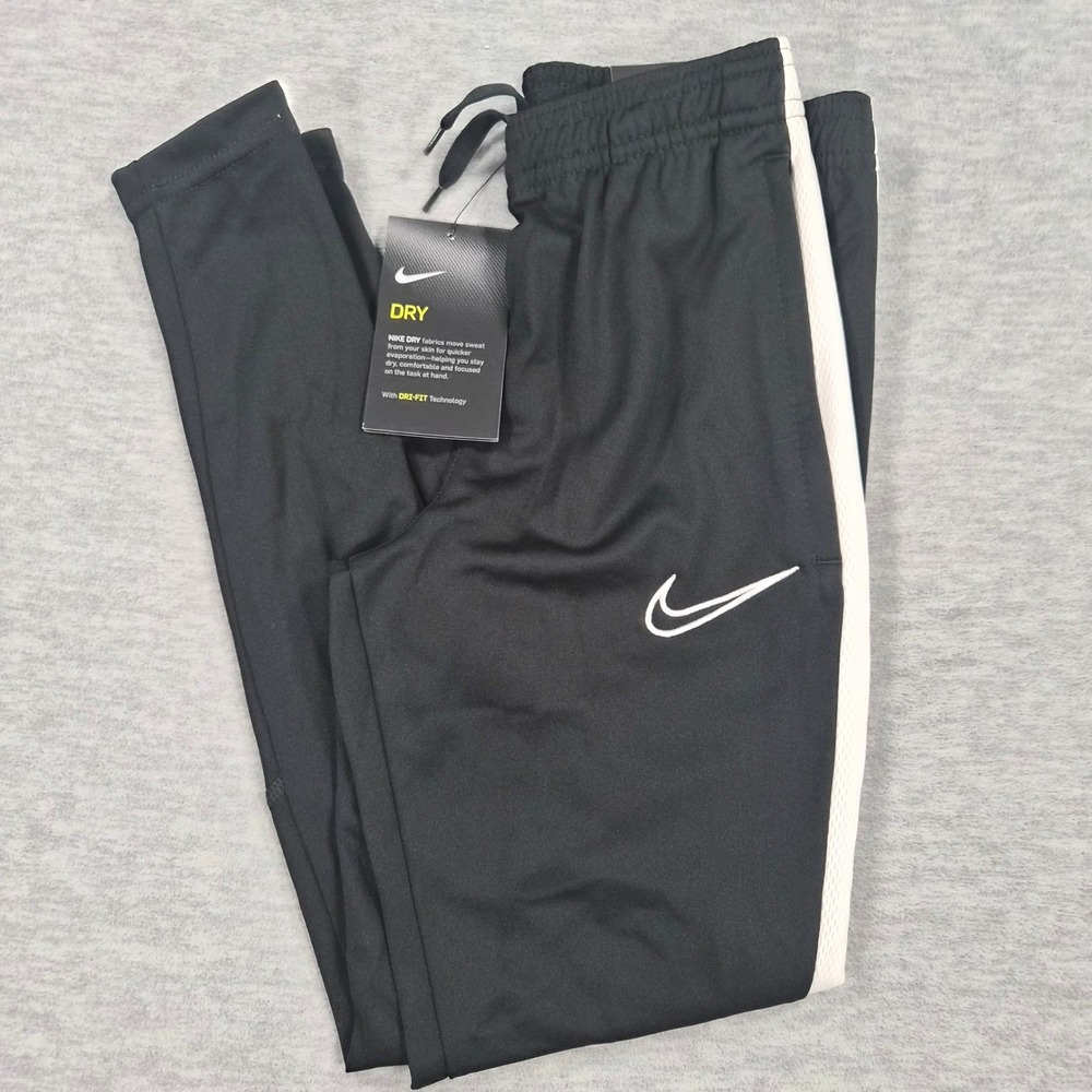Nike Kids Dri-FIT Academy Soccer Track Pants Black White AJ9129-010 Size S